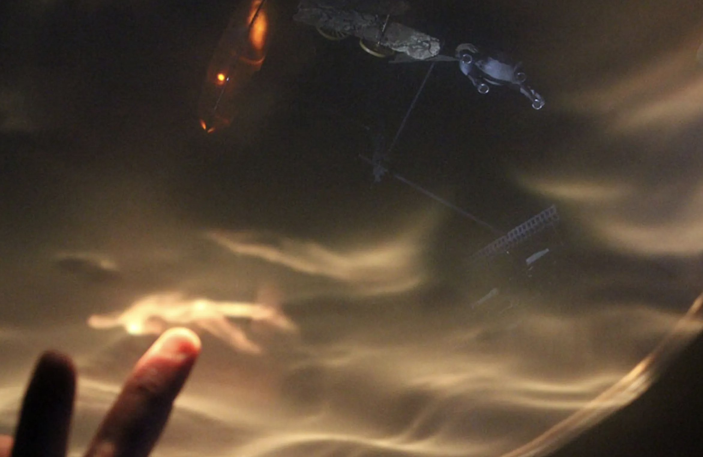 Finitude (Mallee: Time) - glowing installation detail